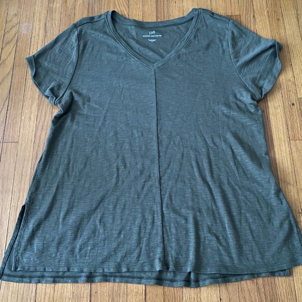 J Jill Short Sleeve Prima Short Sleeve V Neck Tee